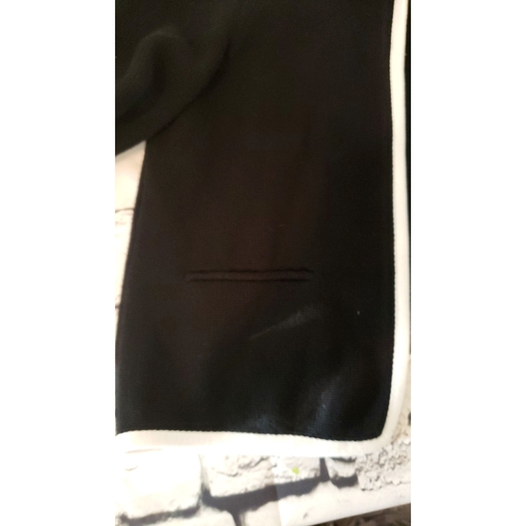 White + Warren Black Cardigan w/White Trim Sz Sm - Picture 4 of 6